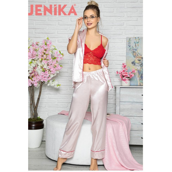 JENİKA 3'Lü Saten Pijama Takımı