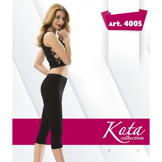 Kota 4005 Düz Desensiz Yüksek Bel Dizaltı Kapri Tayt