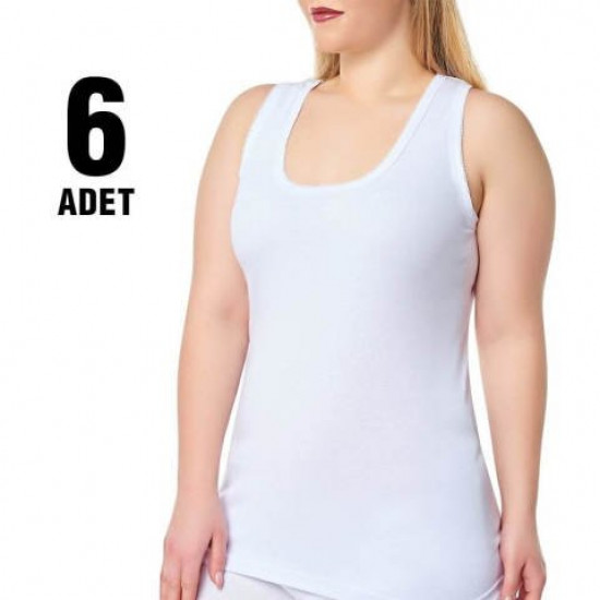 Tutku Beyaz Kroşatalı Bayan Atlet 6'lı